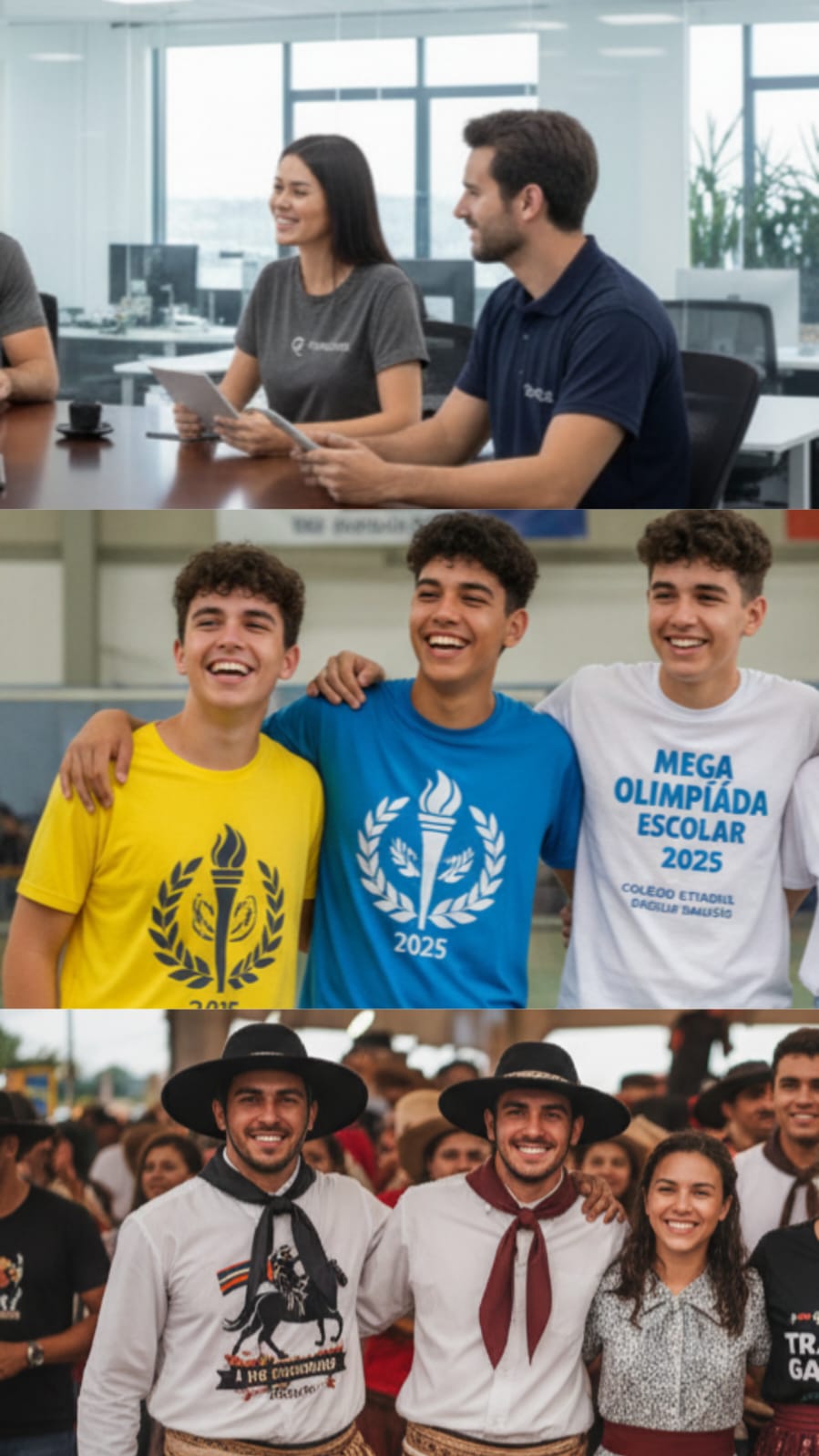 Camisetas coloridas com estampa em relevo